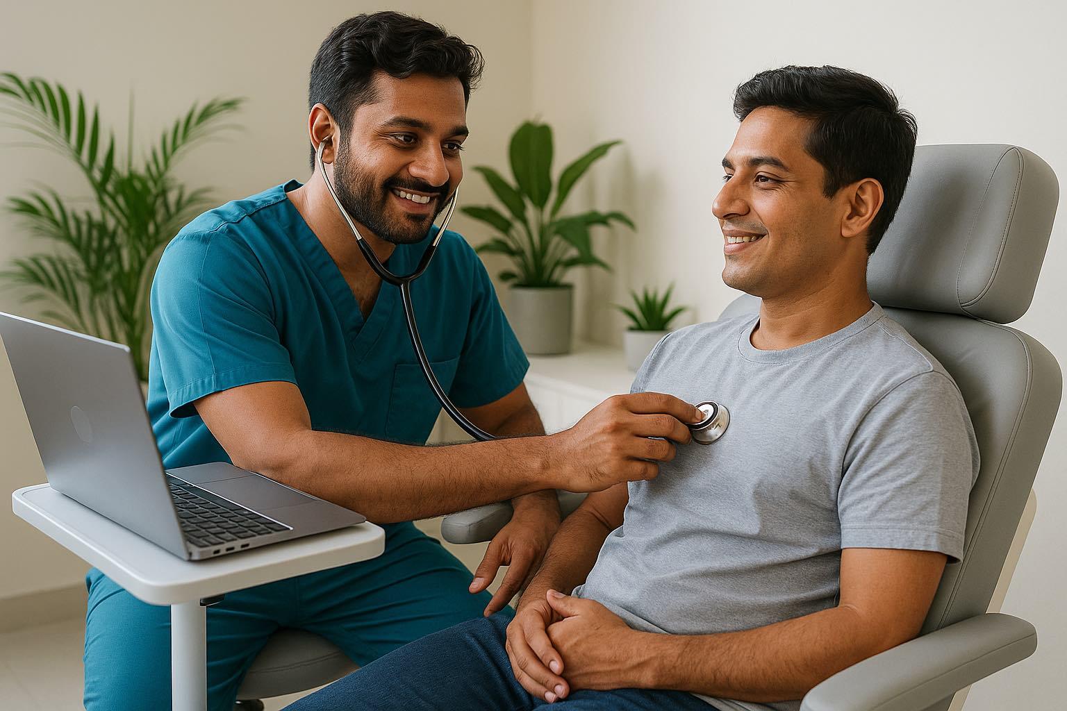 Image of a doctor examining a patient