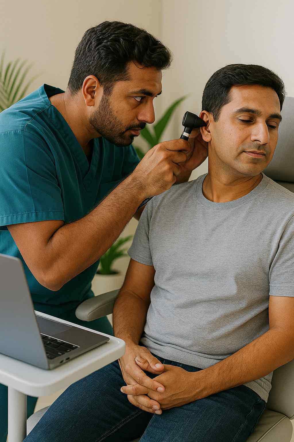 Image of a doctor examining a patient