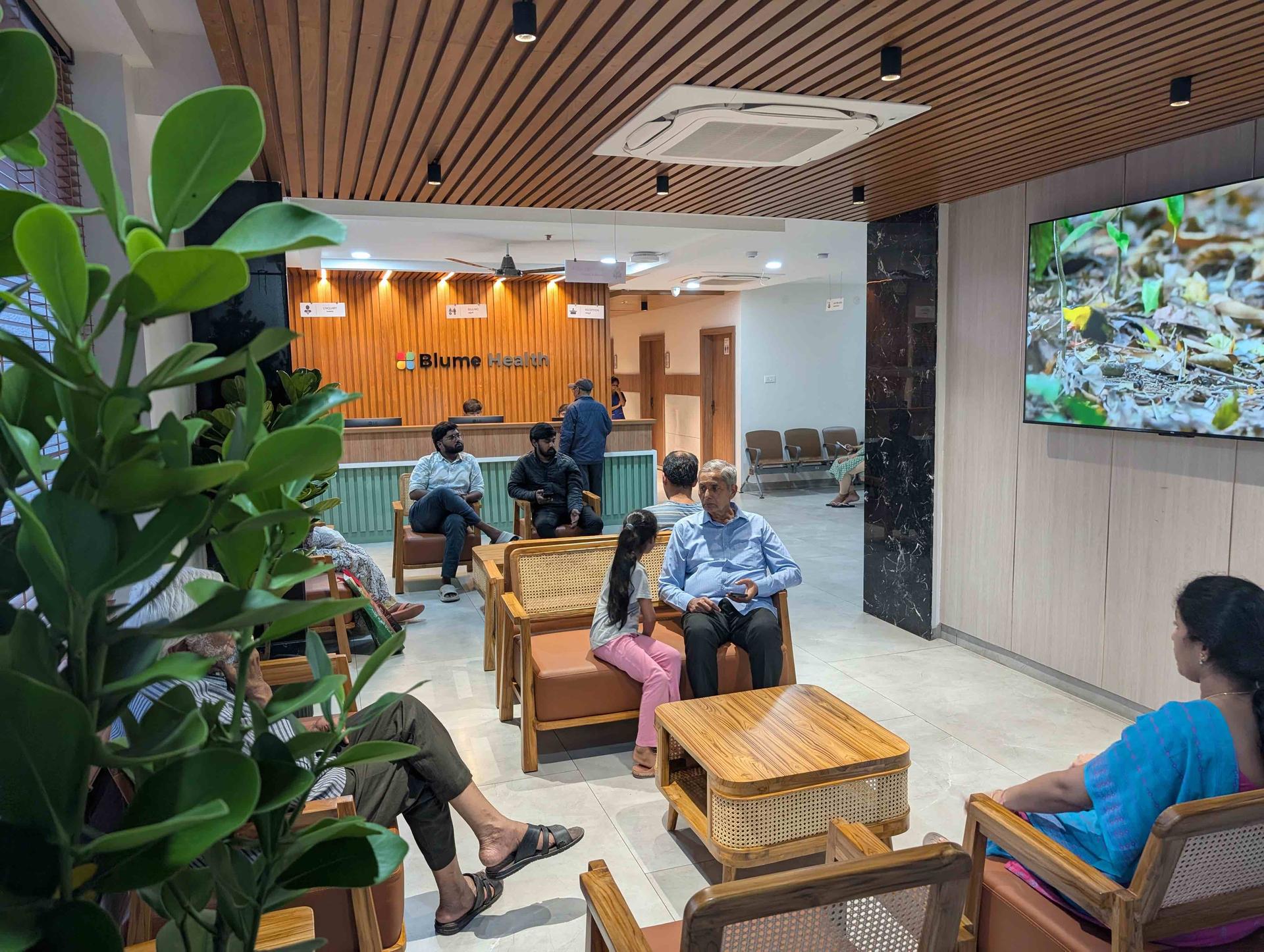 Comfortable hospital waiting area